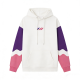 White Hoodie with Purple-Pink Wave Panels