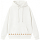 Paw Print Trim White Hoodie