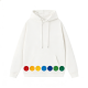 Colorful Dot Striped White Hoodie