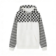 Checkerboard & Striped Color-Block Hoodie