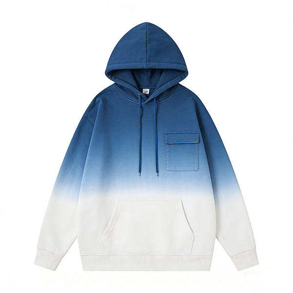 Blue-to-White Ombre Hoodie