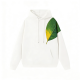 Leaf Print White Hoodie
