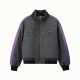 Black & Purple Striped Bomber Jacket with 3D "BLUR" Lettering