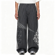 Black & Gray Geometric Panel Wide-Leg Pants