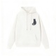 Silhouette Cat Print White Hoodie
