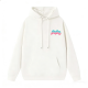Gradient Wave Print White Hoodie