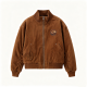 Brown Corduroy Bomber Jacket with Fringe & Landscape Patch